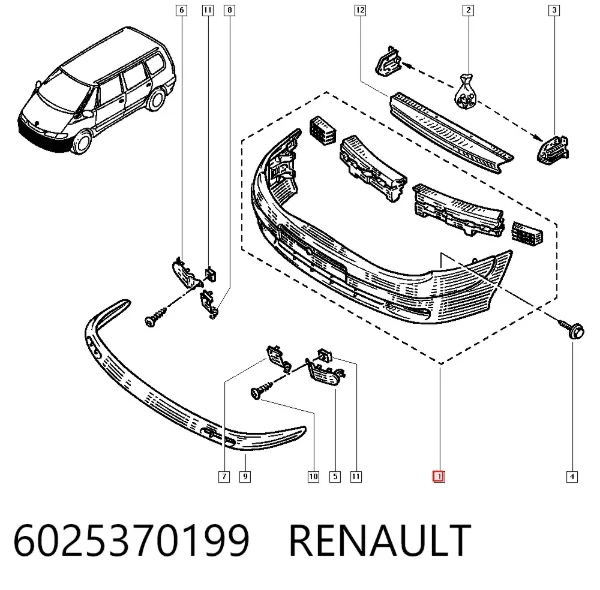 Zderzak przedni Renault Espace III