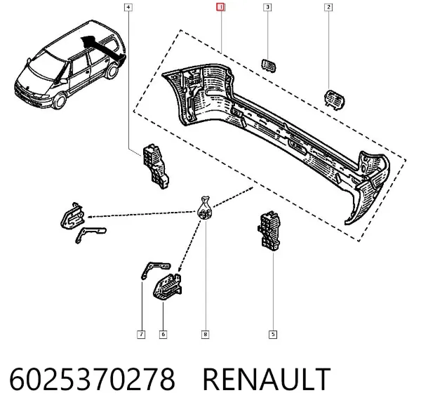 Zderzak tylny Renault Espace III