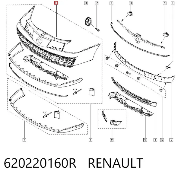 Zderzak przedni Renault Vel Satis BJ0