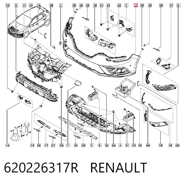 Zderzak przedni 620226317R Renault (RVI)