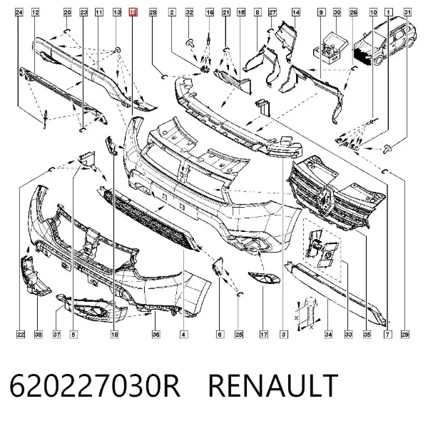 Zderzak przedni Renault DUSTER II