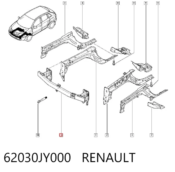 Wzmocnienie zderzaka przedniego Renault Koleos HY0