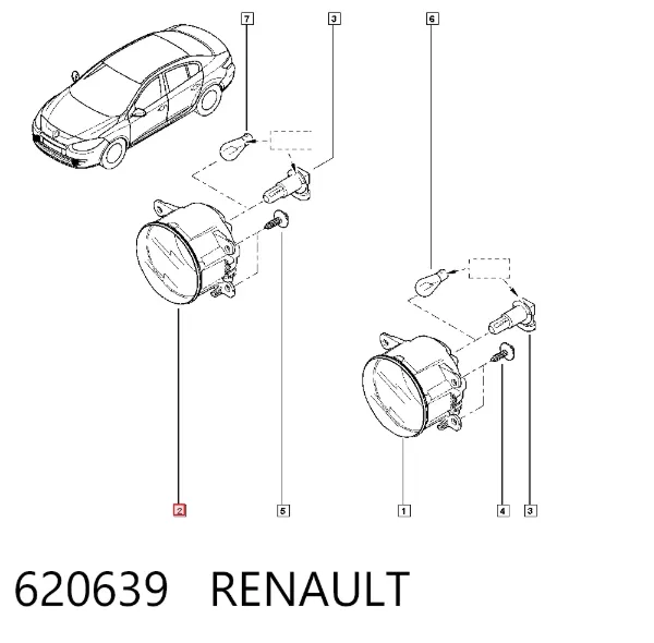 Lampa przeciwmgielna lewa/prawa 620639 Renault (RVI)
