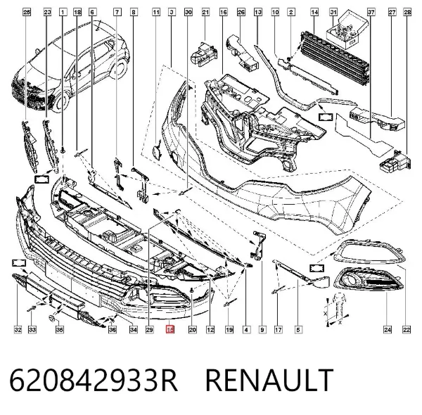 Zderzak przedni, dolna część 620842933R Renault (RVI)