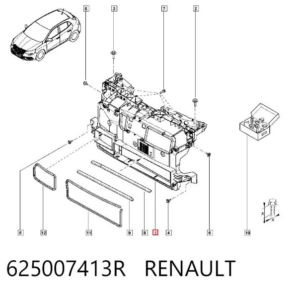 Osłona chłodnicy kompletna (panel mocowania reflektorów) 625007413R Renault (RVI)