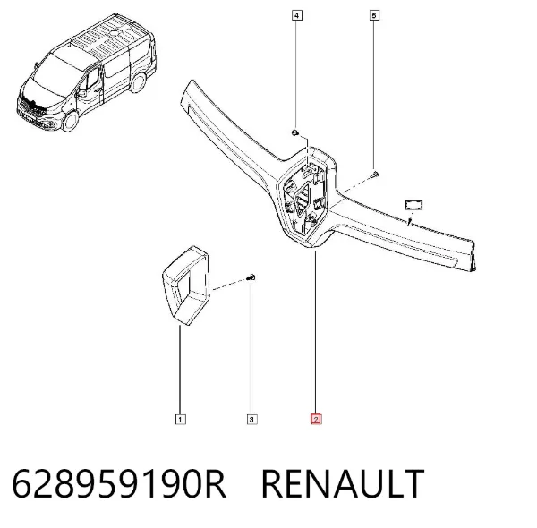 Kratka maski 628959190R Renault (RVI)