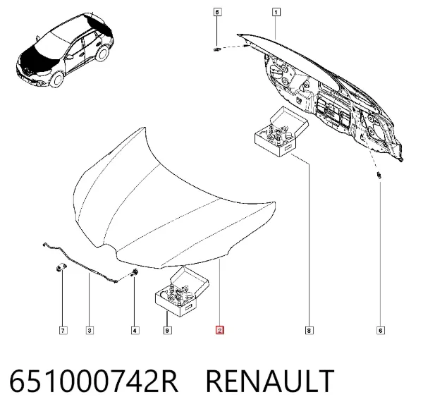 Maska silnika 651000742R Renault (RVI)
