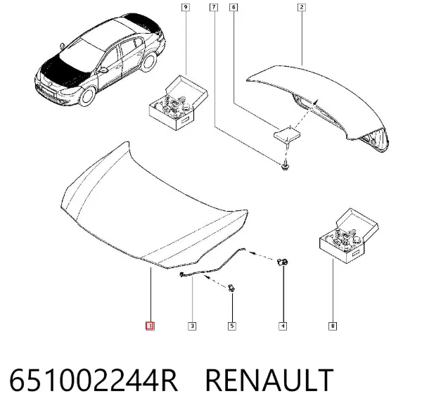 Maska silnika 651002244R Renault (RVI)