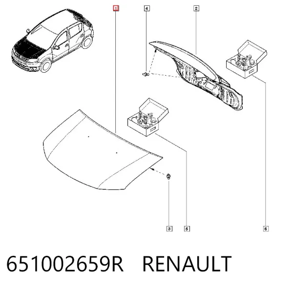 Maska silnika 651002659R Renault (RVI)