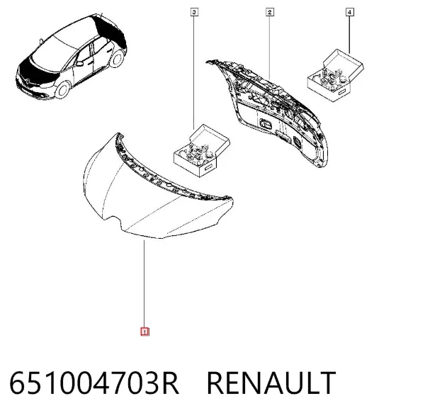 Maska silnika 651004703R Renault (RVI)