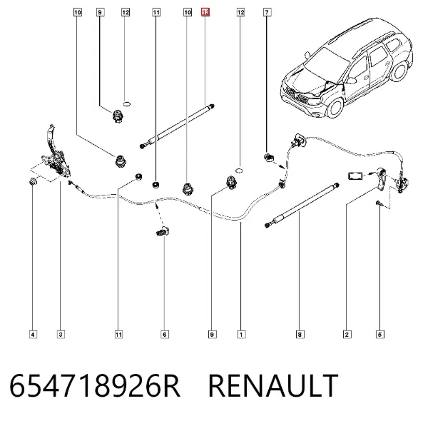 Amortyzator maski 654718926R Renault (RVI)