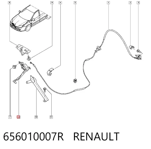 Zamek maski Renault Laguna III