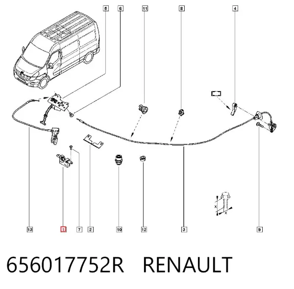Zamek maski 656017752R Renault (RVI)