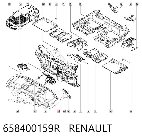Wygluszenie maski Renault Megane IV