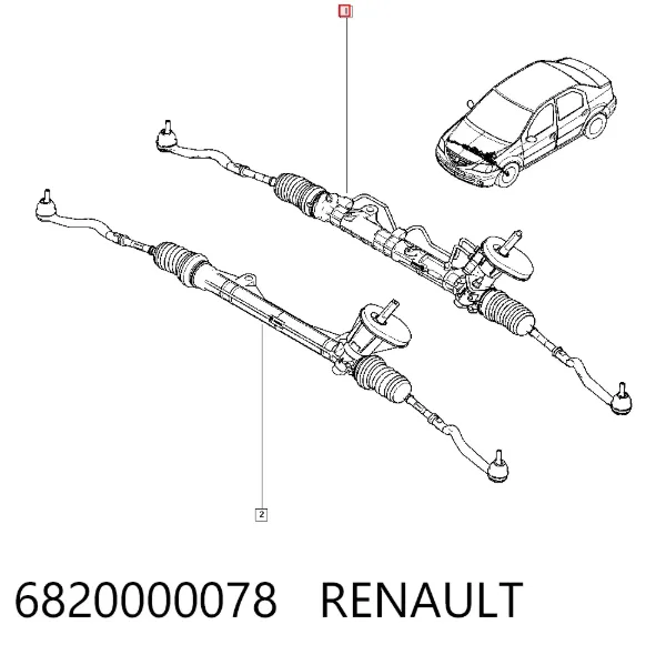 Listwa kierownicza (maglownica) 6820000078 Renault (RVI)