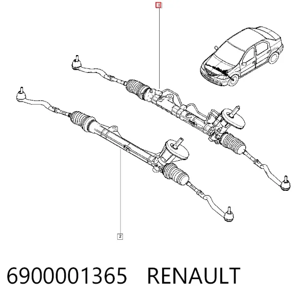 Listwa kierownicza (maglownica) 6900001365 Renault (RVI)