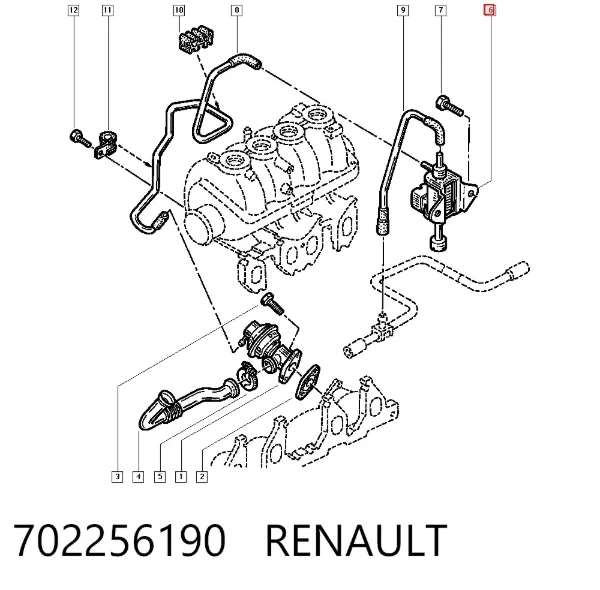 Zawór elektromagnetyczny regulacji klapy EGR 702256190 Renault (RVI)