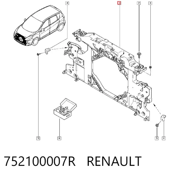 Osłona chłodnicy kompletna (panel mocowania reflektorów) 752100007R Renault (RVI)