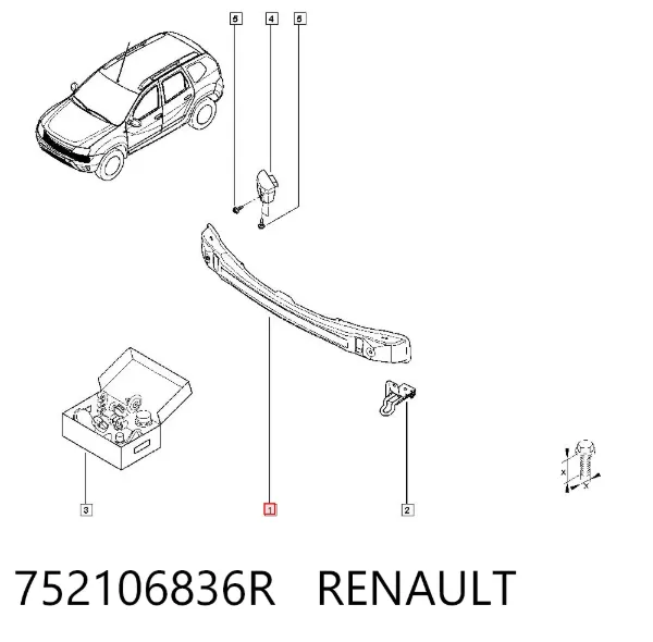 Wzmocnienie zderzaka przedniego 752106836R Renault (RVI)
