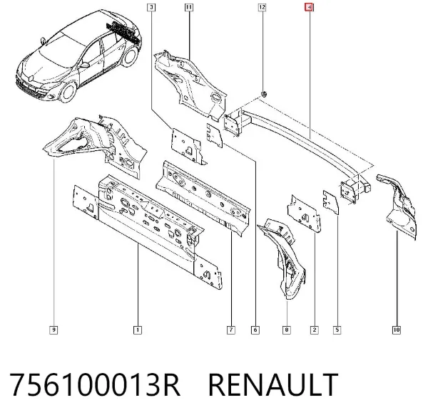 Wzmocnienie zderzaka tylnego Renault Megane III