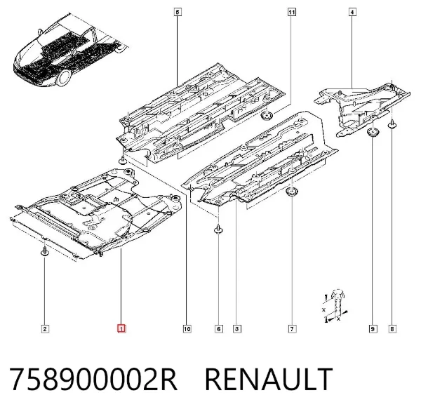 Osłona silnika, miski (przedziału silnika) 758900002R Renault (RVI)
