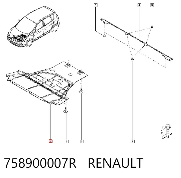 Osłona silnika, miski (przedziału silnika) 758900007R Renault (RVI)