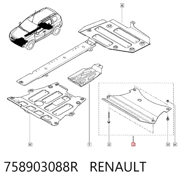 Osłona silnika, miski (przedziału silnika) Renault DUSTER I