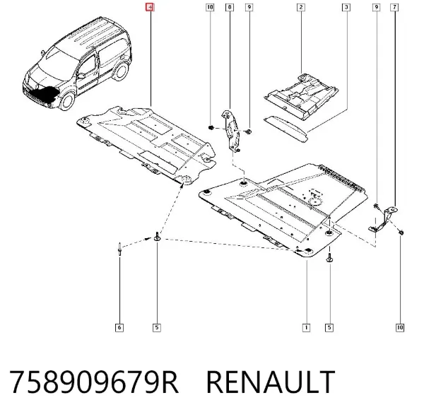 Wygluszenie maski Renault Kangoo II