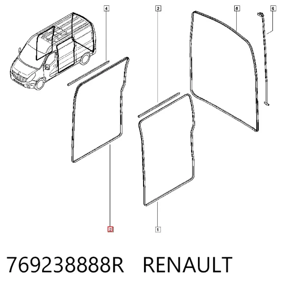 Uszczelniacz drzwi bocznych (przesuwnych) 769238888R Renault (RVI)