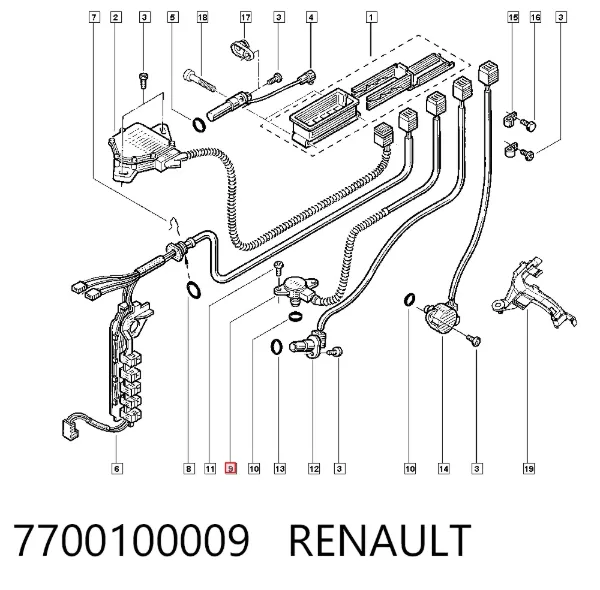Czujnik ciśnienia oleju 7700100009 Renault (RVI)