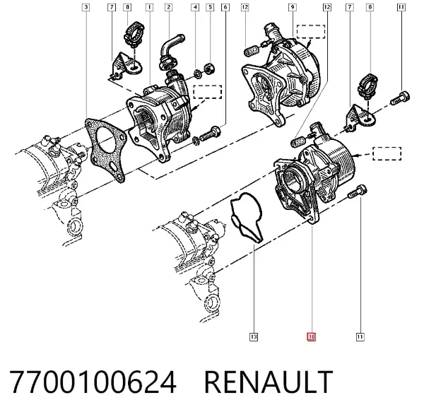 Pompa podciśnienia 7700100624 Renault (RVI)