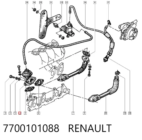 Zawór recyrkulacji spalin EGR Renault Trafic I