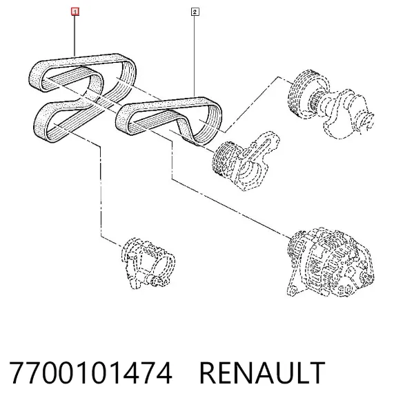 Pas napędowy mechanizmów 7700101474 Renault (RVI)