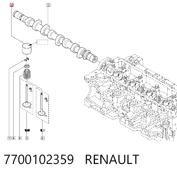 Kompensator hydrauliczny (popychacz hydrauliczny), popychacz zaworu 7700102359 Renault (RVI)