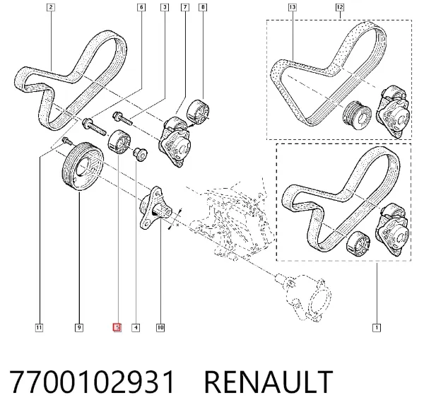 Rolka prowadząca, kierunkowa paska napędowego 7700102931 Renault (RVI)