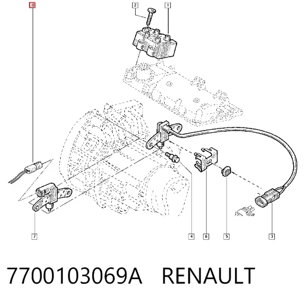 Czujnik położenia wału korbowego 7700103069A Renault (RVI)