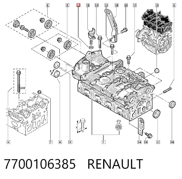 Uszczelka regulatora faz rozrządu 7700106385 Renault (RVI)