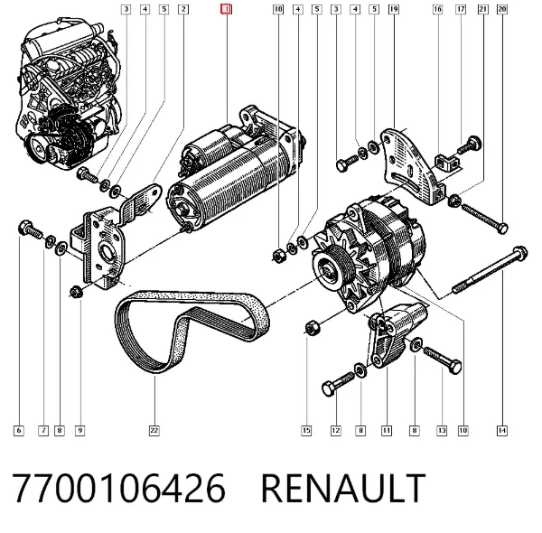 Rozrusznik 7700106426 Renault (RVI)