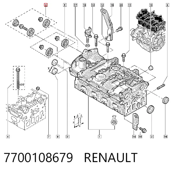 Uszczelniacz wałka rozrządu silnika 7700108679 Renault (RVI)