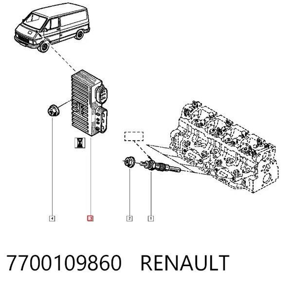 Przekaźnik świec żarowych 7700109860 Renault (RVI)