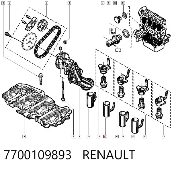 Wtryskiwacz olejowy 7700109893 Renault (RVI)
