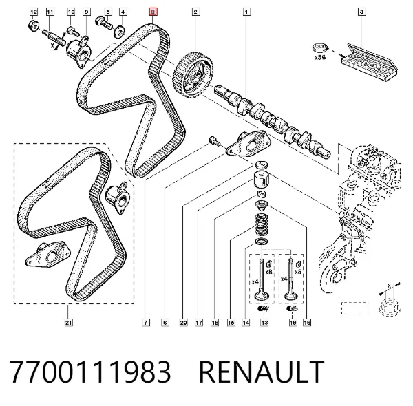 Pasek rozrządu 7700111983 Renault (RVI)