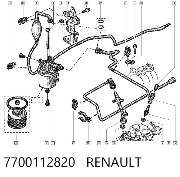 Filtr paliwa 7700112820 Renault (RVI)