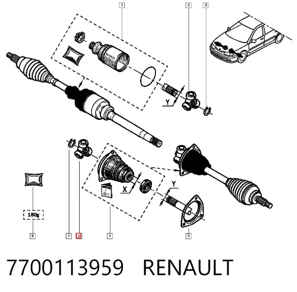 Przegub homokinetyczny wewnętrzny trójramienny 7700113959 Renault (RVI)