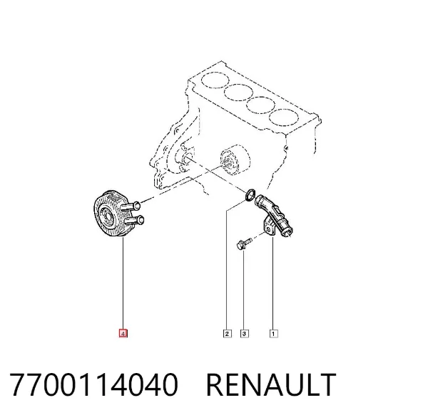 Chłodnica oleju, pod filtrem 7700114040 Renault (RVI)