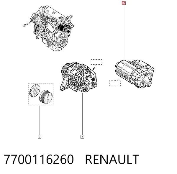 Rozrusznik 7700116260 Renault (RVI)