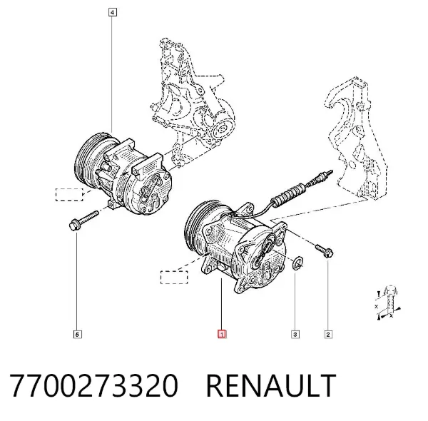Sprężarka klimatyzacji 7700273320 Renault (RVI)