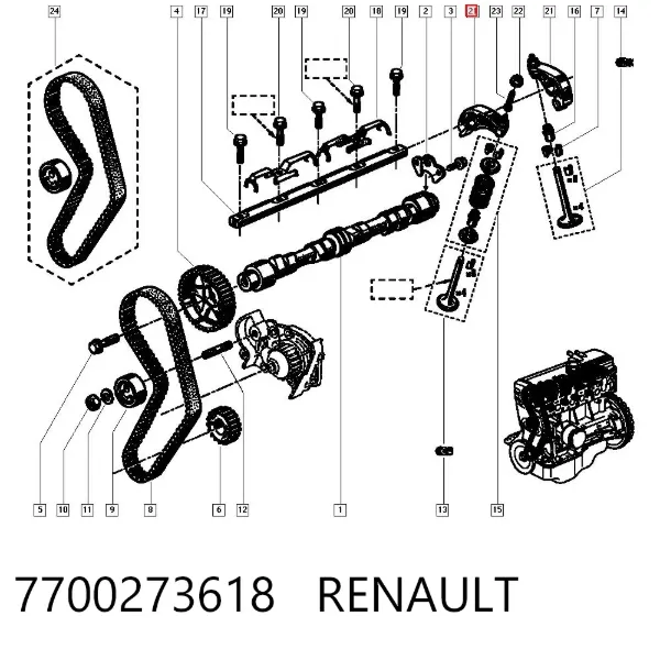 Dźwigienka zaworowa Renault Megane I