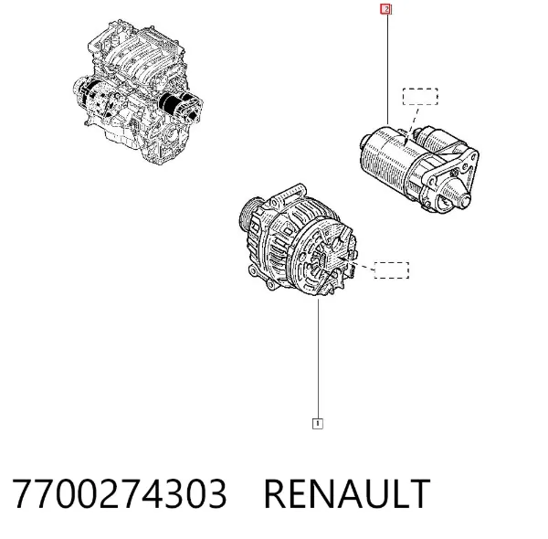 Rozrusznik 7700274303 Renault (RVI)