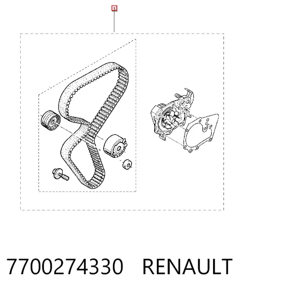 Pasek rozrządu, zestaw 7700274330 Renault (RVI)